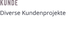 Kunde ﻿Diverse Kundenprojekte